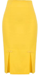 yellow pencil skirt