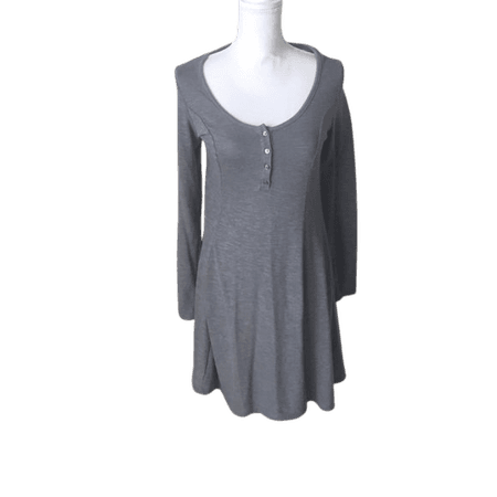 Grey Shirt Dress Baggy Shapeless