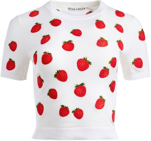 Alice + Olivia Ciara strawberry-embroidered Pullover - Farfetch