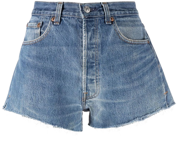 Shop RE/DONE raw-edge denim shorts with Express Delivery - FARFETCH