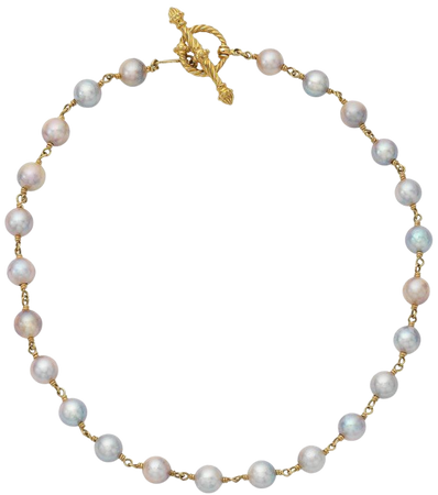 Yellow Gold Necklace with Pearls