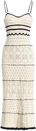 Paros Crochet Eyelet See Through Midi Dress – COMMENSE