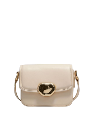 Small Sculptural-Buckle Leather Bag - Cream - Shoulderbags - & Other Stories US