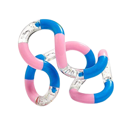 pink and blue tangle fidget stim toy