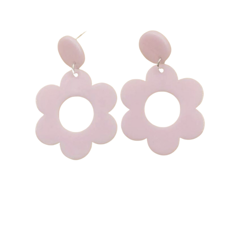 Pink Chunky Flower Earrings