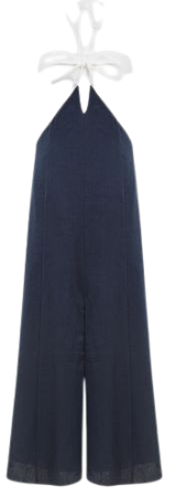 Reiss Sian Linen Colour Block Midi Dress | REISS USA