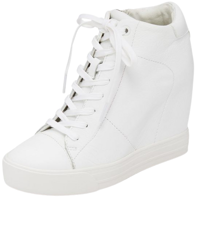 white wedge sneakers