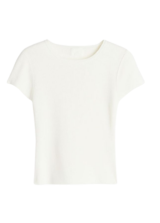 Fine-knit T-shirt - White - Ladies | H&M US