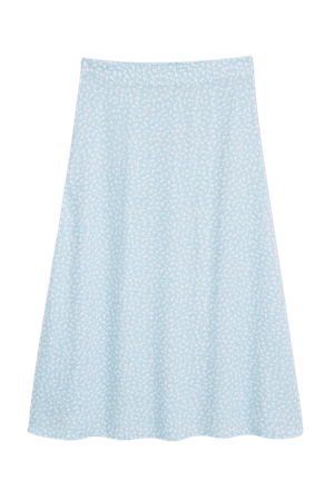 Light blue lightweight midi skirt - Light blue floral - Monki WW