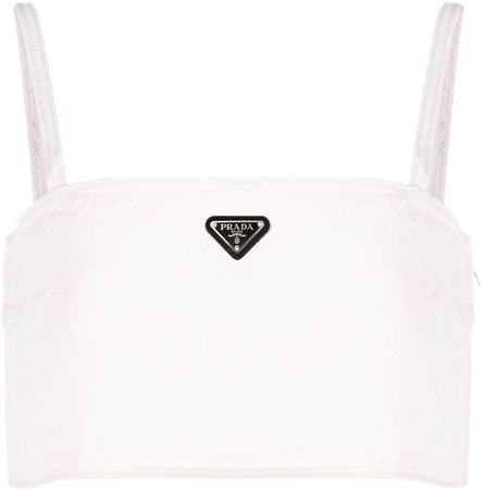 Prada Triangle Logo Crop Top - Farfetch
