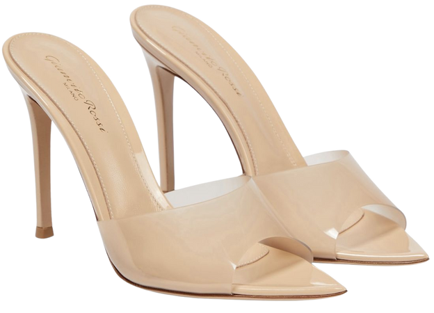 GIANVITO ROSSI Elle 105 PVC and patent leather mules