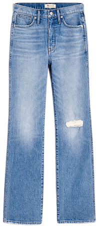 High-Rise Bootcut Jeans in Firth Wash: Knee-Rip Edition
