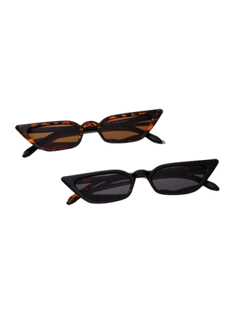 2 piezas Gafas de sol de ojo de gato | SHEIN USA