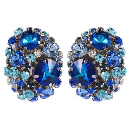 European And American Style, Hot Full Crystal Large Round Clip Earrings, Trendy Exaggerated Rhinestone Ear Ornament, Stage Accessory | SHEIN USA