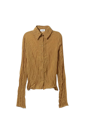 Crinkle Fitted Shirt - Light brown - Weekday WW