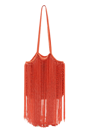 FRINGED LARGE BUCKET BAG - Coral Red | ZARA United States