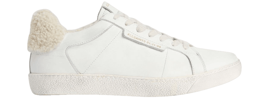 ALLSAINTS US: Womens Sheer Shearling Sneakers (white)