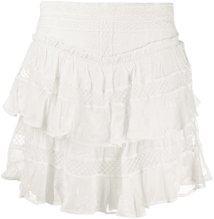 IRO Embroidered Tiered Mini Skirt - Farfetch
