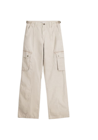 Adjustable straight-fit cotton cargo pants - Pants - BSK Teen | Bershka