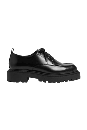 Lace-up platform loafers - Black - Shoes - Monki WW