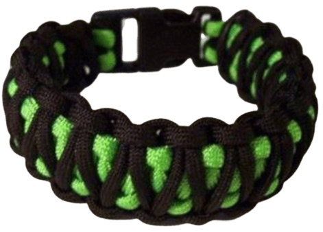 neon green and black bracelet