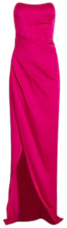 Satin Strapless Corset Wrap Maxi Dress | Express