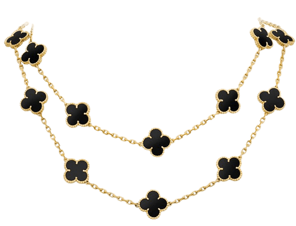 Van Cleef & Arpels onyx and gold necklace