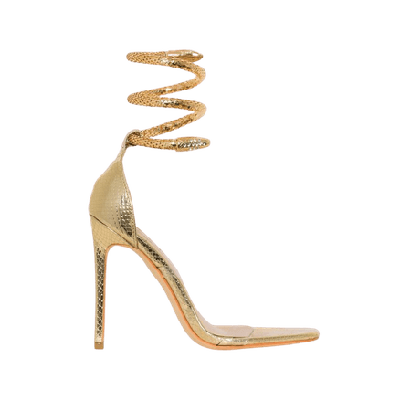 gold snake sandal heel