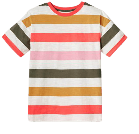 Turn Up Cuff Cotton T-Shirt - Formica Pink, Hot Coral Multi | Boden US