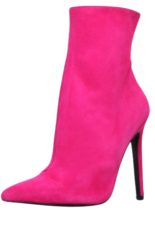 Hot Pink Sock Boots Pointy Toe Stiletto Heel Ankle Booties