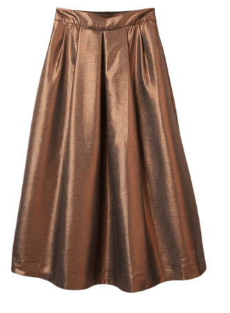 Bronzed Full Midi Skirt - Metallic | Boden US