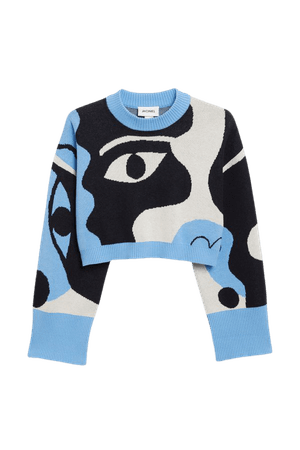 Loose knit sweater with eye print - Eye print - Jumpers - Monki WW
