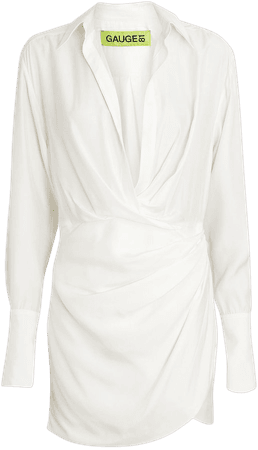 Gauge81 Naha Draped Mini Shirt Dress | INTERMIX®