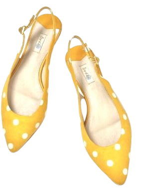 yellow polka dot shoes
