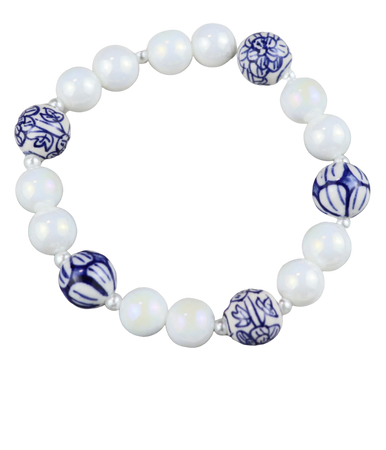 blue and white bracelet