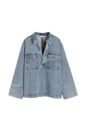 Denim Pullover Shirt - Denim blue - Ladies | H&M US