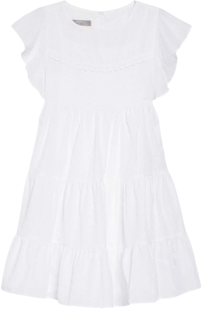 Pastourelle by Pippa & Julie Clip Dot Flutter Sleeve Dress (Toddler Girls, Little Girls & Big Girls) | Nordstrom