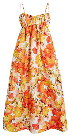 J.Crew: Empire-waist Midi Dress In Floral Cotton Poplin For Women
