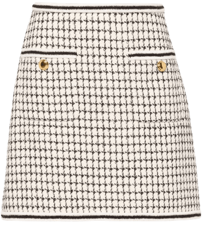 Miu Miu Checked Tweed Skirt - Farfetch