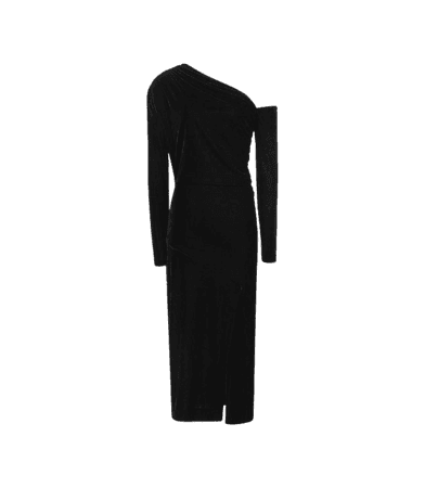 Bella Black Velvet Midi Dress – REISS