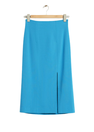 Fitted High-Waist Pencil Skirt - Light Blue - & Other Stories WW