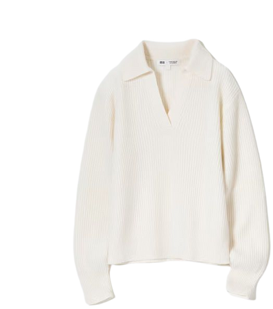 Premium Lambswool Long-Sleeve Polo Sweater | UNIQLO US