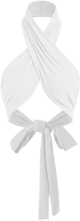 ZAFUL Women's Bohemian Flower Print Crisscross Tie Back Multiway Crop Tank Top at Amazon Women’s Clothing store