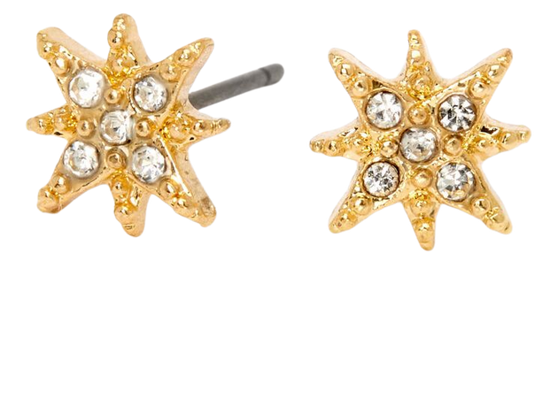 Gold Embellished Star Stud Earrings | Claire's US