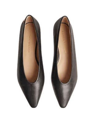 Premium Leather Point- Toe Flats | Karen Millen