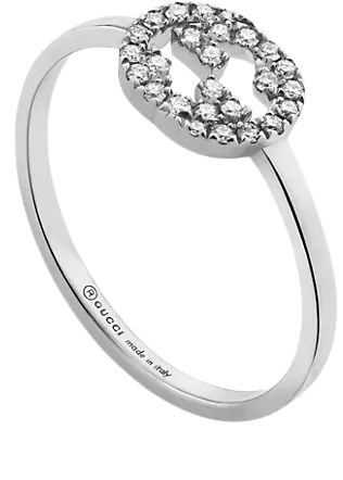 Shop Gucci Interlocking G 18K White Gold & 0.12 TCW Diamond Ring | Saks Fifth Avenue