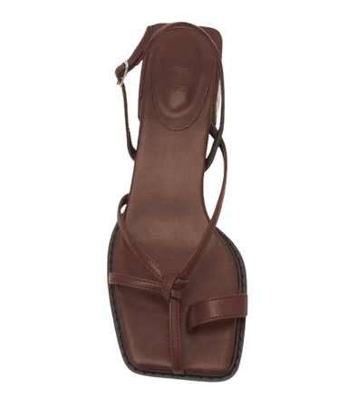 Source Unknown brown leather toe loop sandals