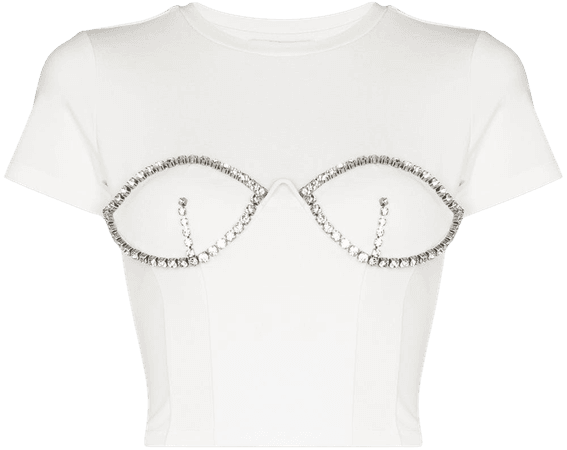 AREA Crystal Bustier Cup T-shirt - Farfetch