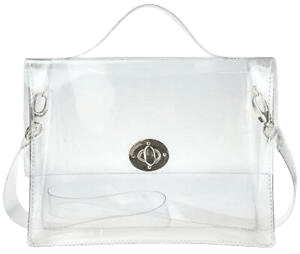 Clear Bag with Turn Lock Closure Cross Body Women's Satchel Transparent Purse 713524077419 | eBay