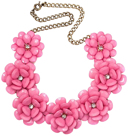 Amazon.com: Q&Locket Colorful Chunky Flower Bib Choker Statement Necklace for Women (Rose Pink): Jewelry
